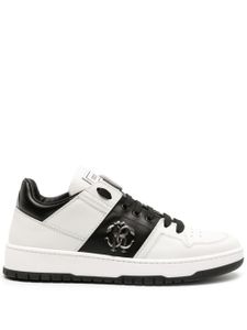 Roberto Cavalli Mirror Snake-embellished leather sneakers - Blanc