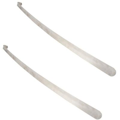 Schoenlepel - 2x - lang - metaal - 79 cm - schoentrekker / schoenlepel RVS