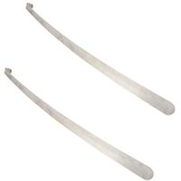 Schoenlepel - 2x - lang - metaal - 79 cm - schoentrekker / schoenlepel RVS