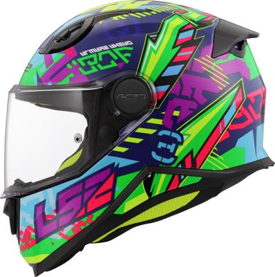 LS2 kinder integraalhelm "ff812 kid svent". helmet kid ff812 sven blue/green gr. s