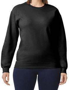 Gildan GSF000 Softstyle® Midweight Fleece Adult Crewneck Sweatshirt - Black - XL