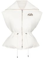 Alexander McQueen gilet matelassé à logo en perles - Blanc - thumbnail