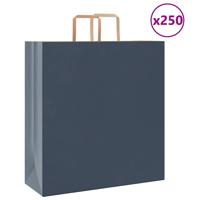 VidaXL Papieren zakken 250 st met hengsels 45x17x48 cm blauw