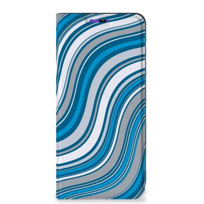 Samsung Galaxy A22 4G | M22 | Hoesje met Magneet | Waves Blue Samsung Galaxy A22 4G | M22 | Hoesje met Magneet | Waves Blue