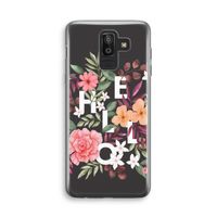 Hello in flowers: Samsung Galaxy J8 (2018) Transparant Hoesje Hello in flowers: Samsung Galaxy J8 (2018) Transparant Hoesje