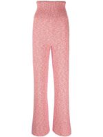 Off-White pantalon en maille à rayures Diag - Rose