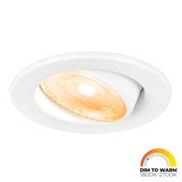 Malta LED inbouwspot - 5 Watt 480 lumen - Dim to warm - Rond - Kantelbaar - IP44 waterdicht - Wit - Incl. Quick Connector box - Wit