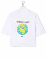 MSGM Kids t-shirt en coton à imprimé graphique - Blanc - thumbnail