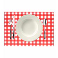 Bellatio design Placemats - 12x - rood/wit geblokt - Oktoberfest - 43cm - thumbnail