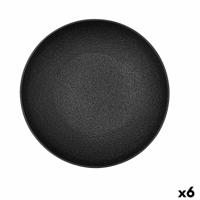 Saladekom Bidasoa Fosil Zwart Keramisch 25,4 x 25,4 x 5,2 cm (6 Stuks)