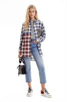 Shirt met geruit patchwork - BLUE - M