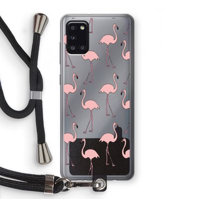 Anything Flamingoes: Samsung Galaxy A31 Transparant Hoesje met koord