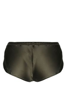 Maison Close short en soie à taille élastiquée - Vert