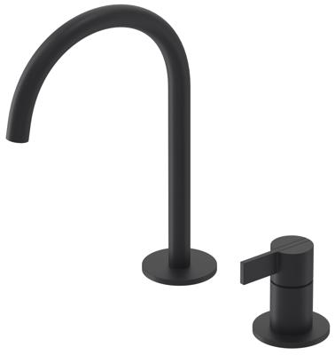 Wastafelkraan IVY Pact Coldstart 2-gats Mat Zwart PED IVY
