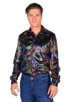 Heren disco blouse zwart