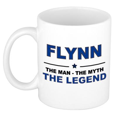 Flynn cadeau mok - man myth legend - naam koffiemok - 300 ml - collega - vaderdag