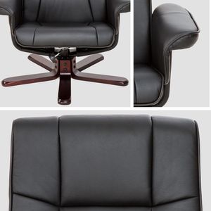 tectake TV Fauteuil - Relaxstoel met Kruk - Zwart