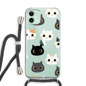 Katten: iPhone 11 Transparant Hoesje met koord