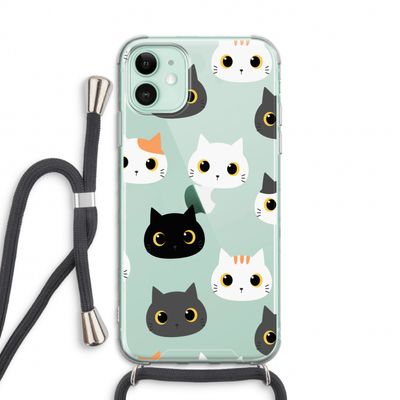 Katten: iPhone 11 Transparant Hoesje met koord