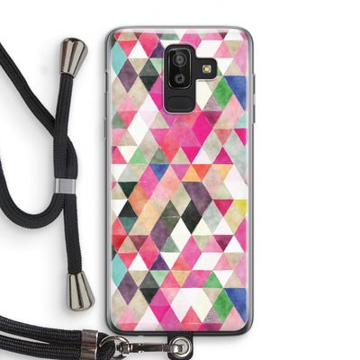 Gekleurde driehoekjes: Samsung Galaxy J8 (2018) Transparant Hoesje met koord