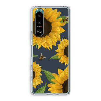 Sunflower and bees: Sony Xperia 5 III Transparant Hoesje