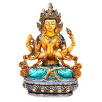 Chenresig Boeddha Gekleurd (15 cm) - thumbnail