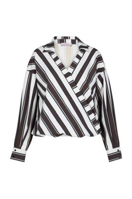 Elvie stripe blouse - kit/espresso - 13564