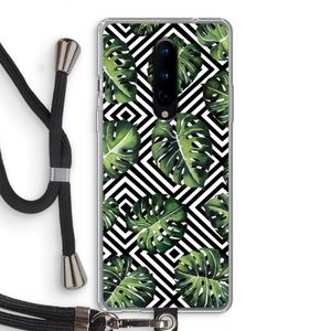 Geometrische jungle: OnePlus 8 Transparant Hoesje met koord