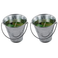 Citronella kaars in metalen emmertje - 3x - H9 cm - 30 branduren - citrusgeur