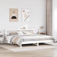 Bedframe zonder matras massief grenenhout wit 200x200 cm