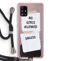 No Girls Allowed Unless: Samsung Galaxy A51 5G Transparant Hoesje met koord