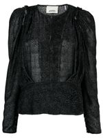 ISABEL MARANT blouse Zarga à détails de pois en velours - Noir