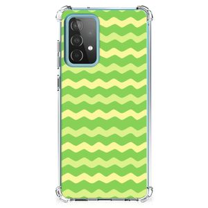 Samsung Galaxy A52 4G/5G Doorzichtige Silicone Hoesje Waves Green