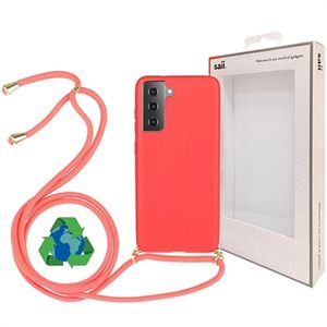 Saii Eco Line Samsung Galaxy S21 5G Hoesje met Band - Rood