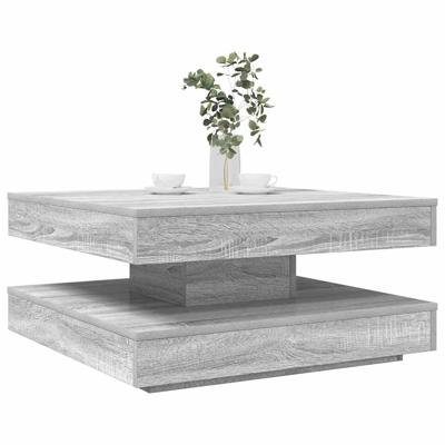 Salontafel 360 graden draaibaar 70x70x34,5cm grijs sonoma eiken