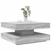 Salontafel 360 graden draaibaar 70x70x34,5cm grijs sonoma eiken