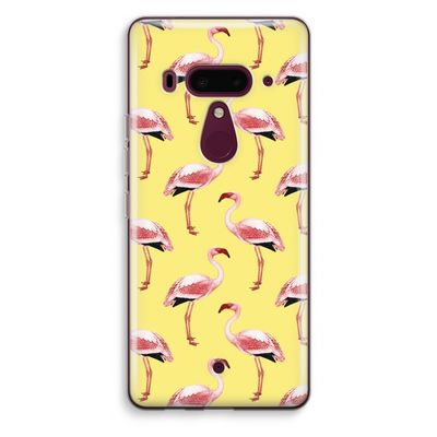 Flamingo's geel: HTC U12+ Transparant Hoesje