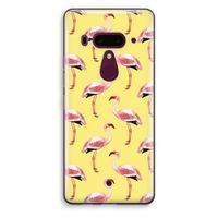 Flamingo's geel: HTC U12+ Transparant Hoesje
