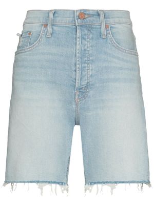 MOTHER short The Tripper en jean à bords francs - Bleu