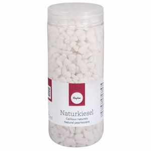 5x stuks kokers met witte decoratie steentjes kiezel 475 ml