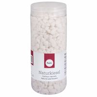 5x stuks kokers met witte decoratie steentjes kiezel 475 ml