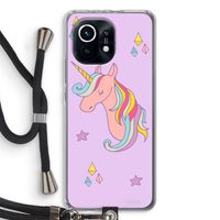 Roze eenhoorn: Xiaomi Mi 11 Transparant Hoesje met koord