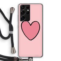 Hartje: Samsung Galaxy S21 Ultra Transparant Hoesje met koord