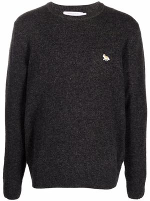 Maison Kitsuné pull à logo brodé - Gris