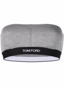 TOM FORD soutien-gorge bandeau à bande logo - Gris