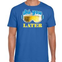 Apres ski t-shirt voor heren - ski you later - blauw - bier/beer - wintersport