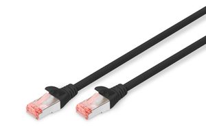 Digitus DK-1644-0025/BL RJ45 Netwerkkabel, patchkabel CAT 6 S/FTP 0.25 m Zwart Halogeenvrij, Verdraaide paren, Snagless, Vlambestendig 1 stuk(s)