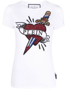 Philipp Plein t-shirt à logo strassé - Blanc