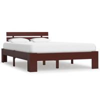 Bedframe massief grenenhout donkerbruin 120x200 cm