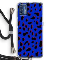 Blue Leopard: Motorola Moto G9 Plus Transparant Hoesje met koord